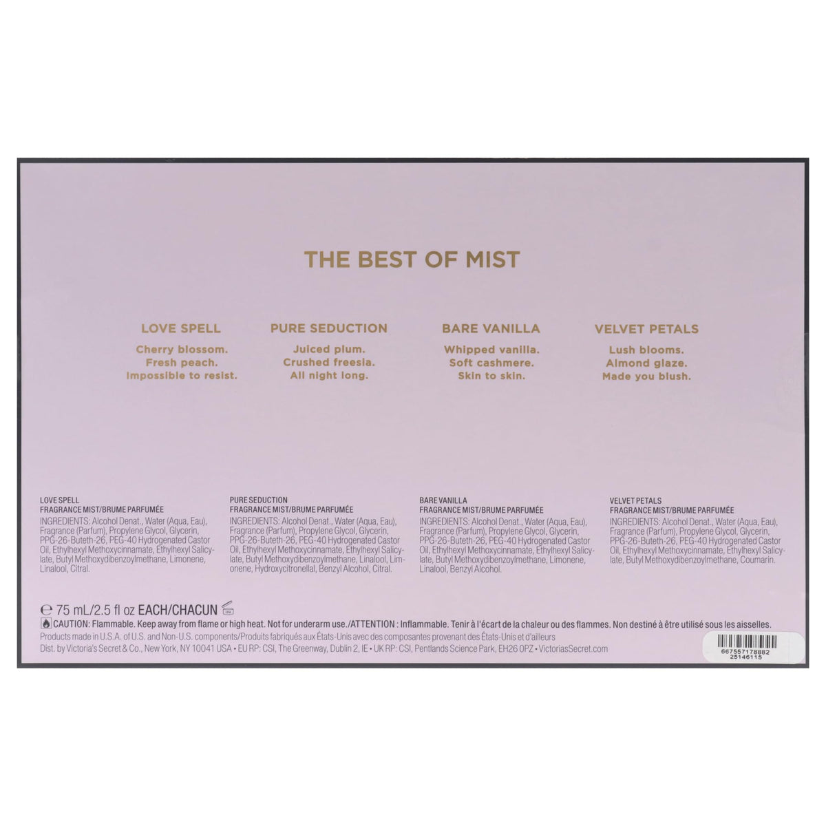4 Pc Fragrance Mist Set O965