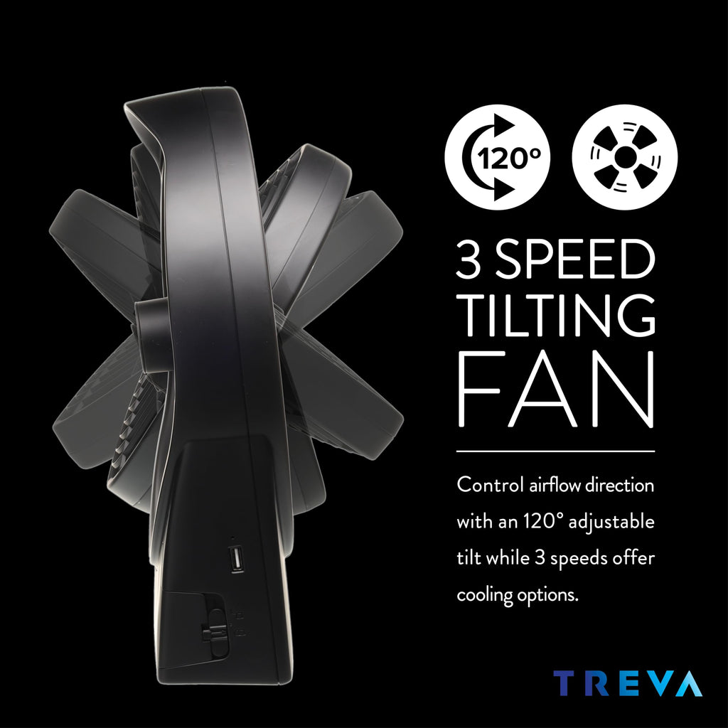 Rechargeable Battery Powered 3-Speed Personal Fan U594085