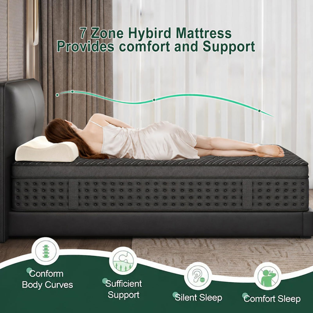 14 Inch Medium Firm Full Pocket Spring Hybrid Mattress G956956