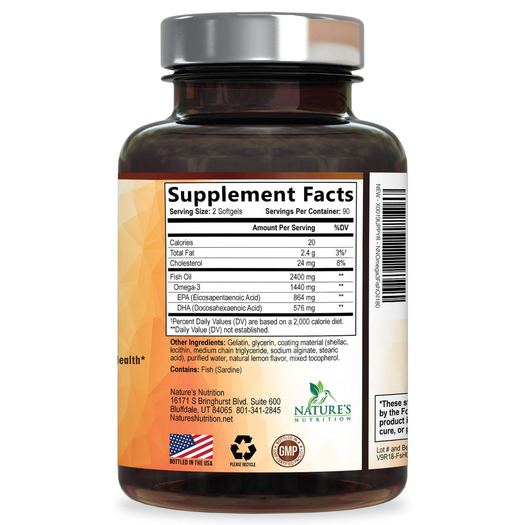 Omega 3 Fish Oil 2400mg Softgels P51397