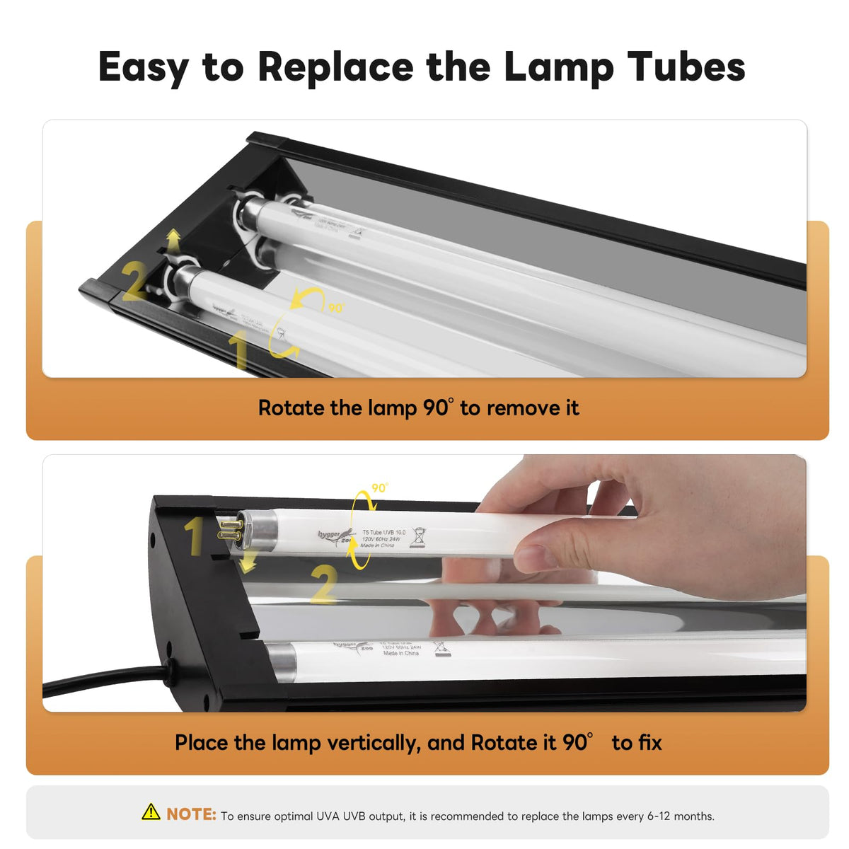 12 Inch UVB Reptile Light Fixture with Timer K8385