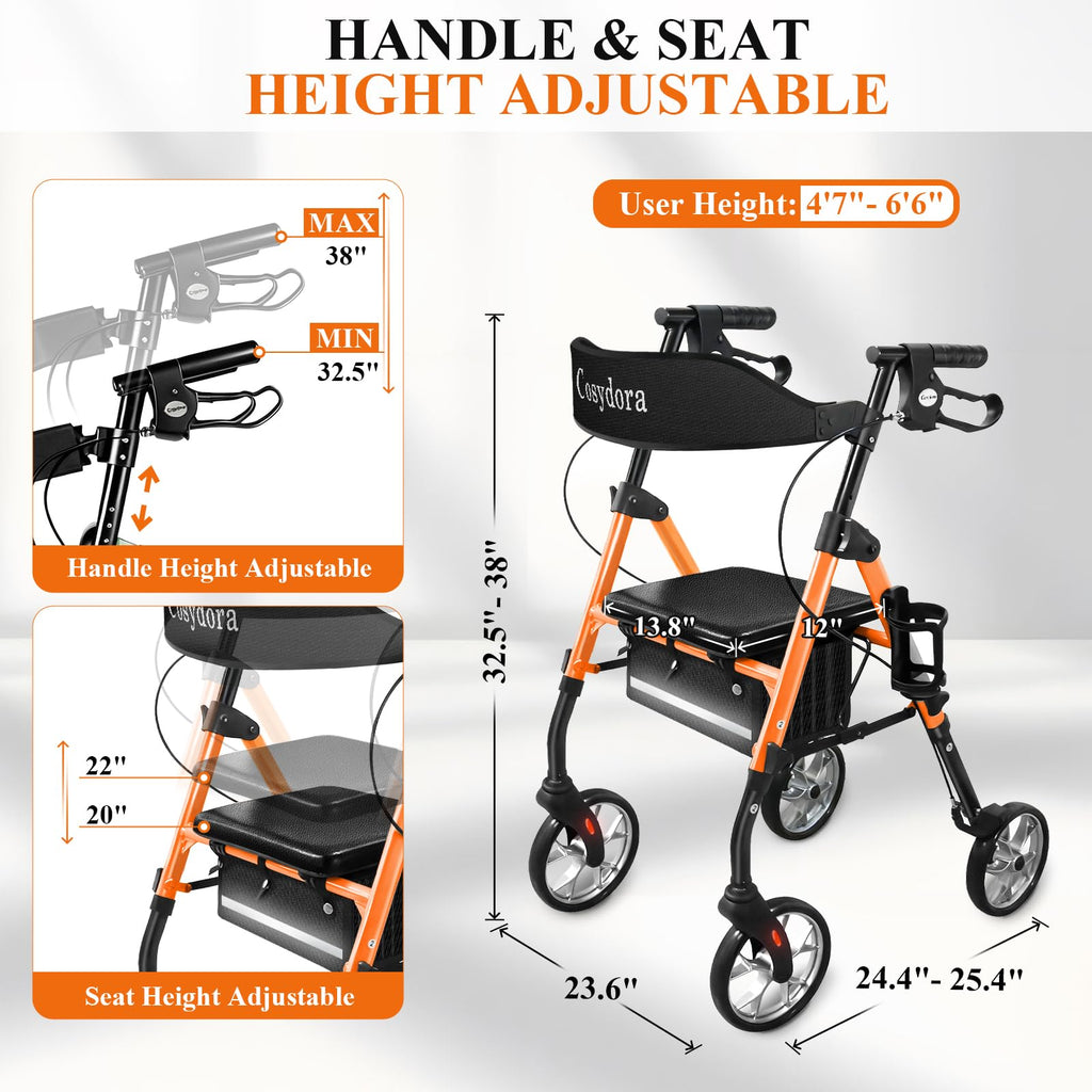 Ultra Lightweight Rollator Walker with Seat A269796