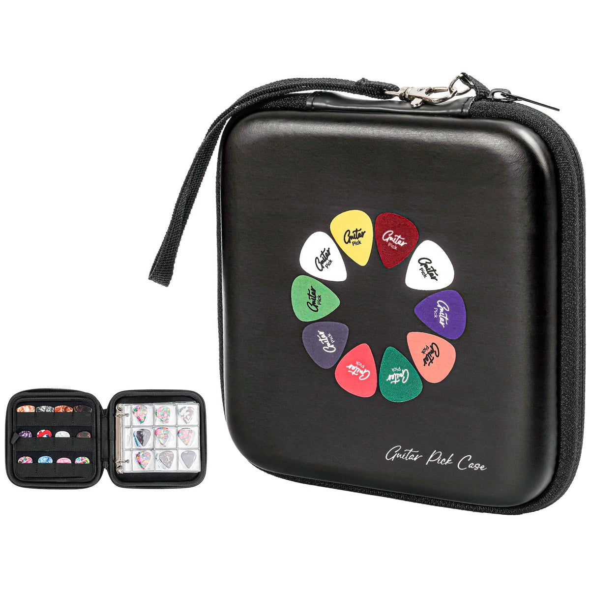 Black Guitar Pick Case Holds 84 pcs Picks R9791