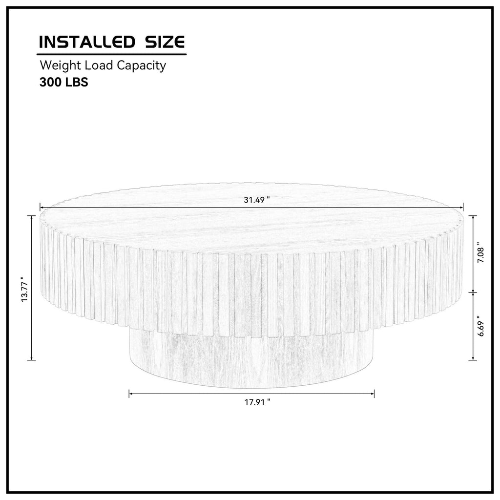 Matt Black Round Nesting Wood Coffee Table X182243