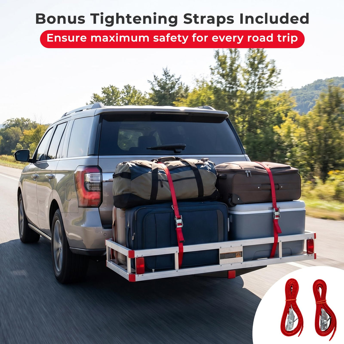 Aluminum Hitch Mount Cargo Carrier with 9" Side Rails, 500 lbs Capacity T485531