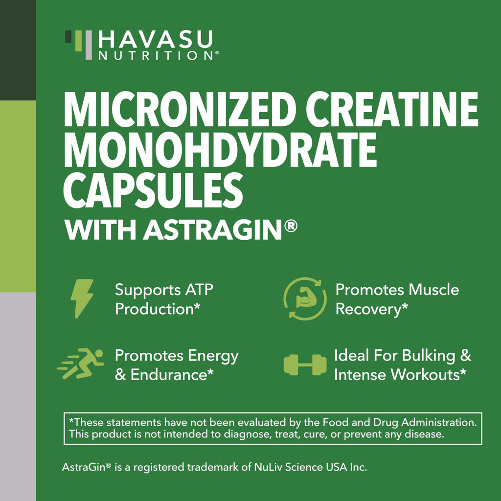 Creatine Monohydrate Capsules 3g Per Serving M4958