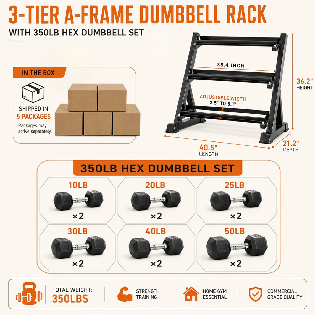 Dumbbell Set with Rack X847187