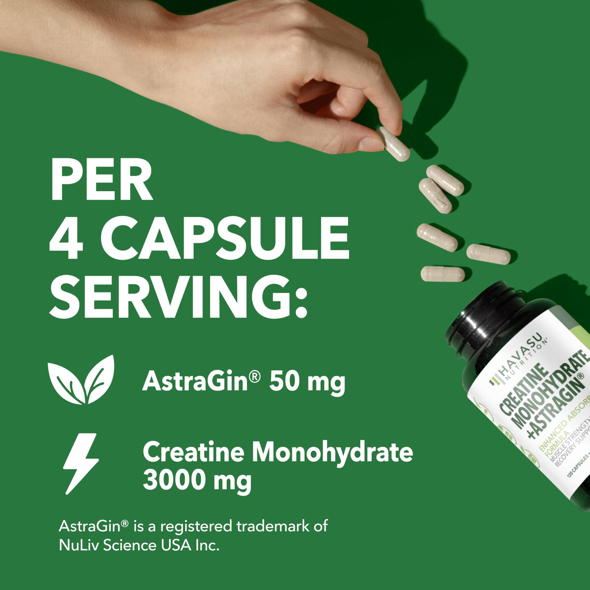 Creatine Monohydrate Capsules 3g Per Serving M4958