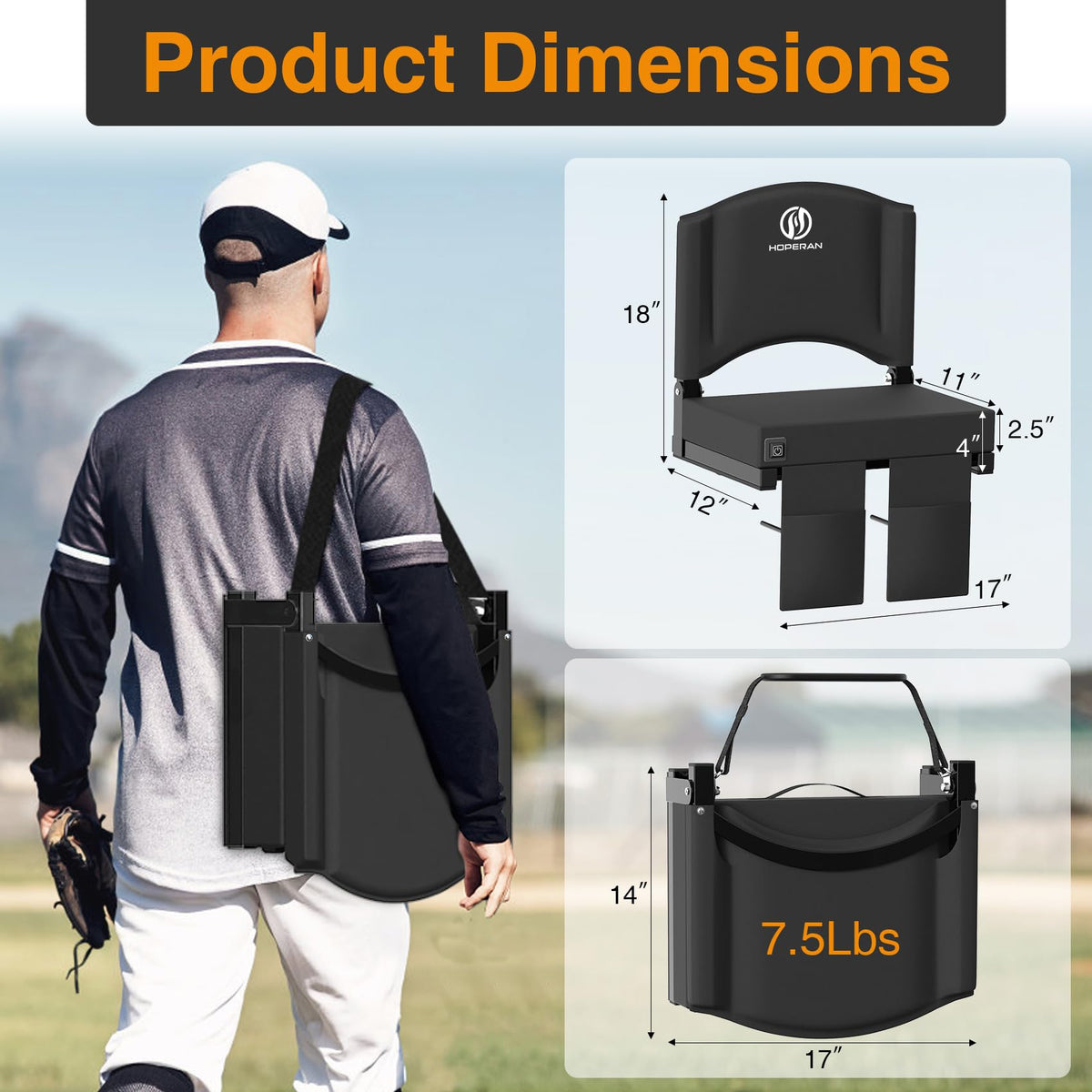 Heated Stadium Seats for Bleachers with Back Support H123