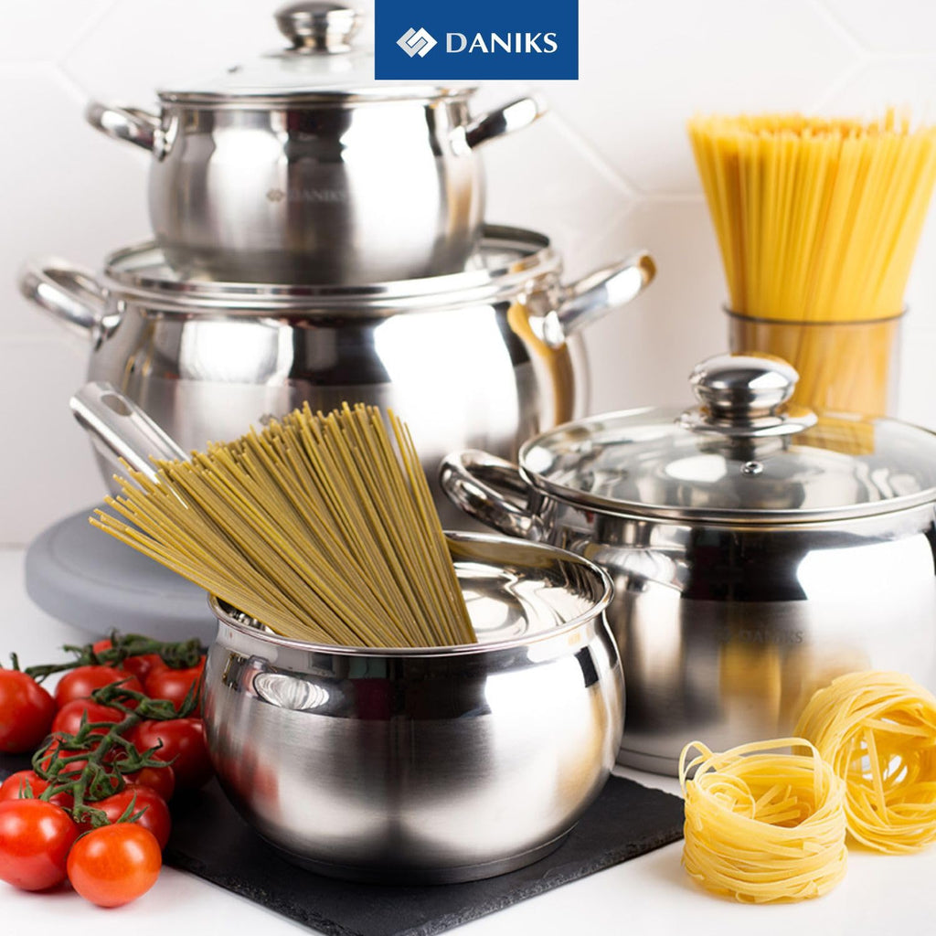 6.5 Quart Stainless Steel Stock Pot with Glass Lid G22125