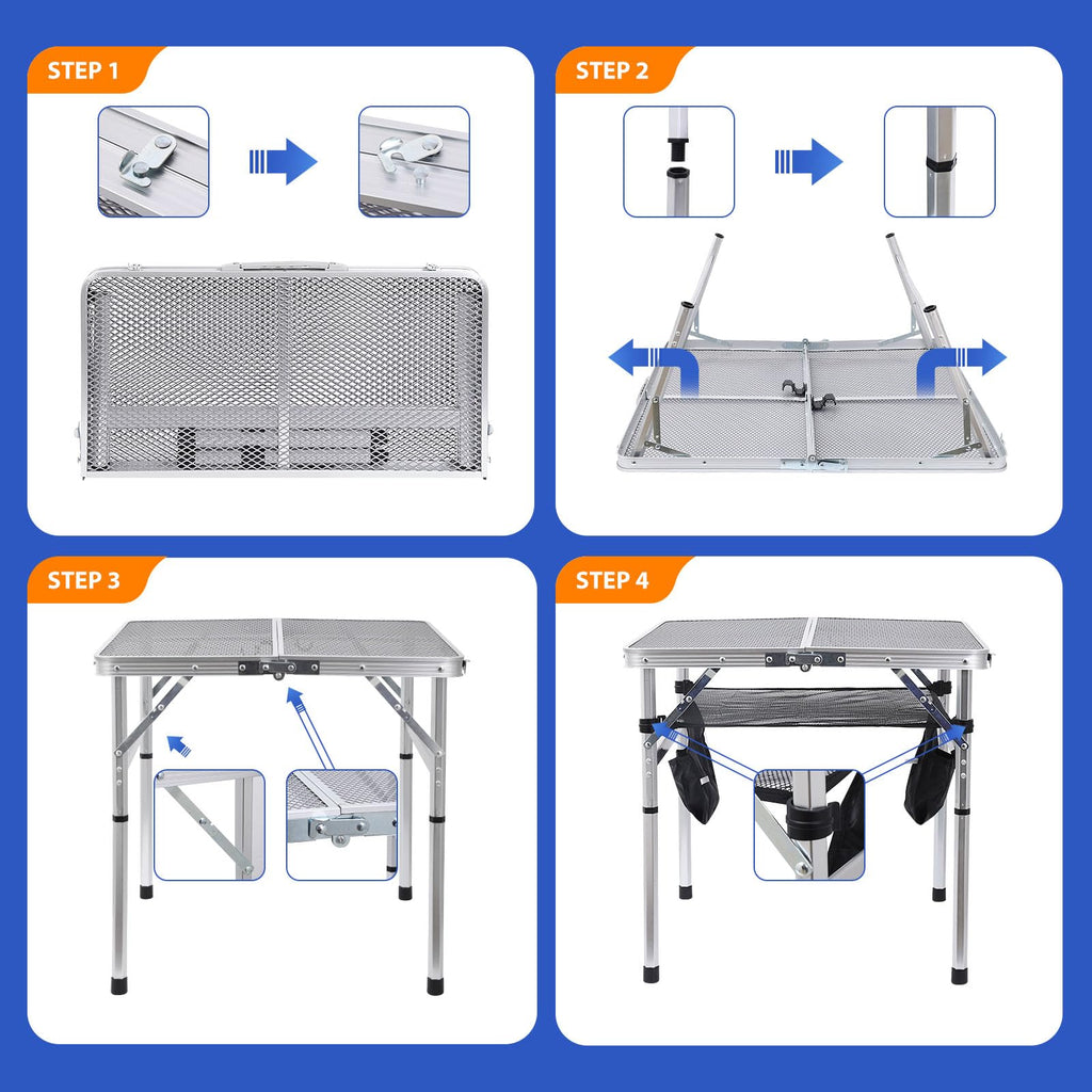 Height Adjustable Aluminum Folding Table F1051