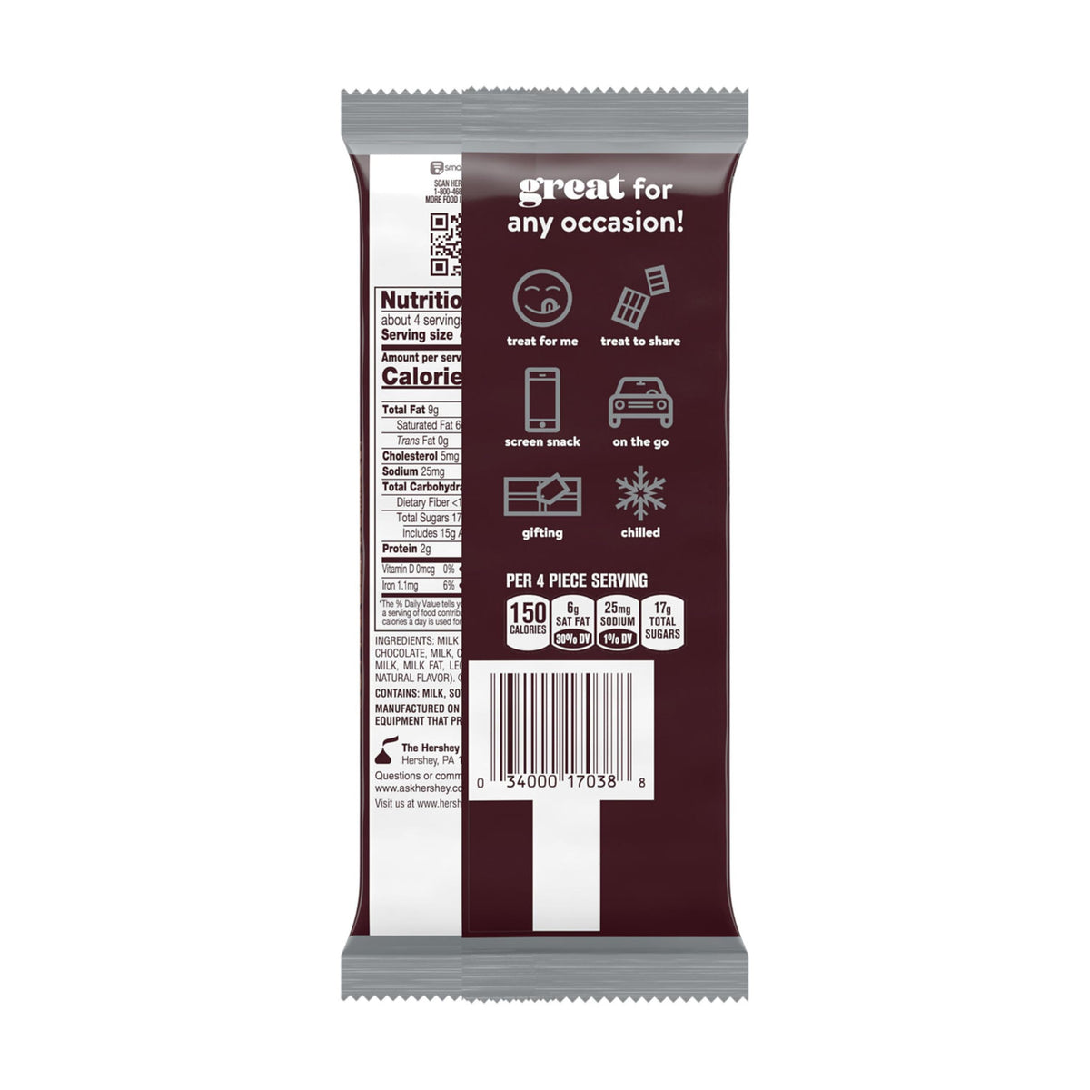 Milk Chocolate Candy Bars 4.4 oz 12 ct K702
