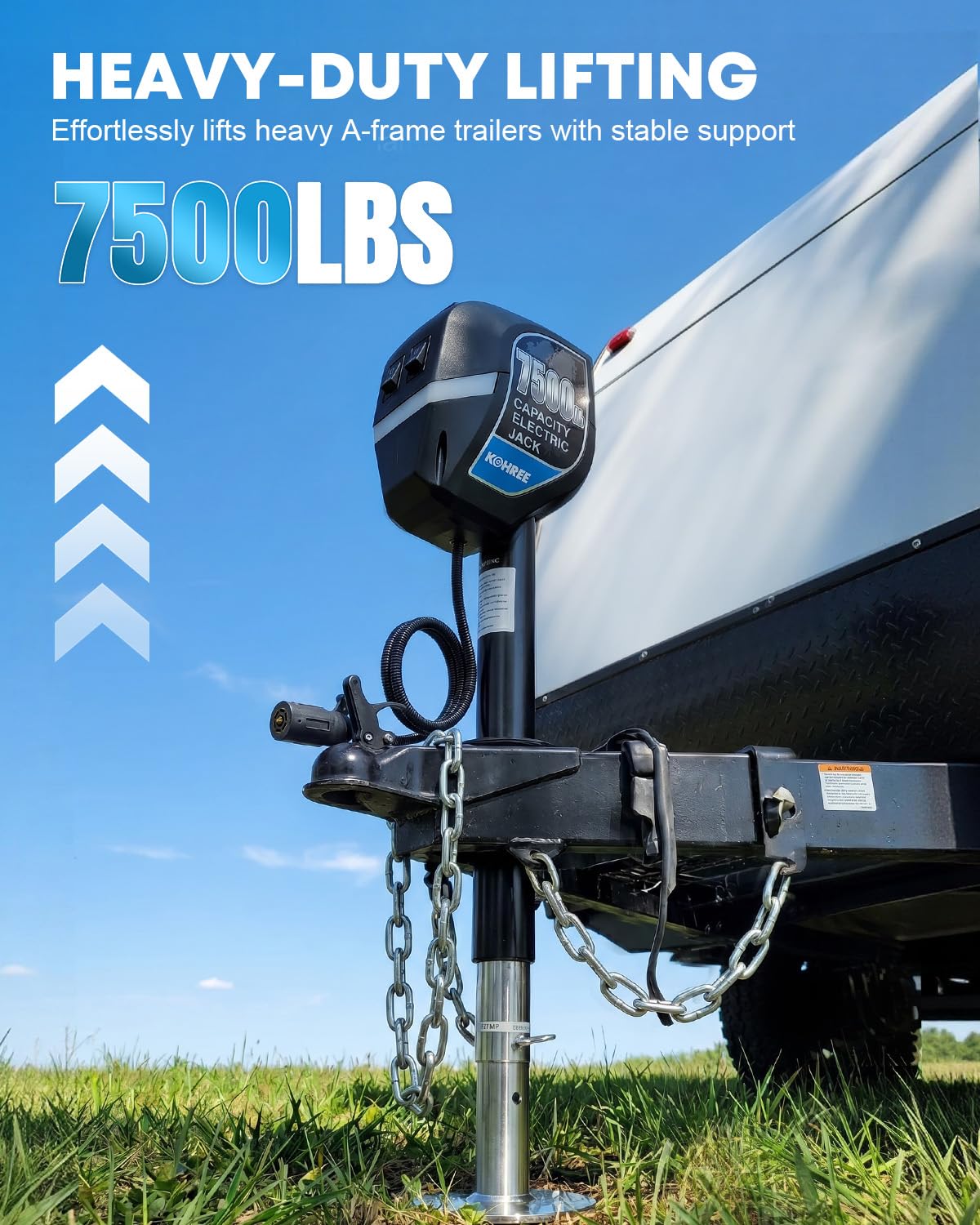 7500lbs Electric Trailer Jack with 7 Way Plug B9482
