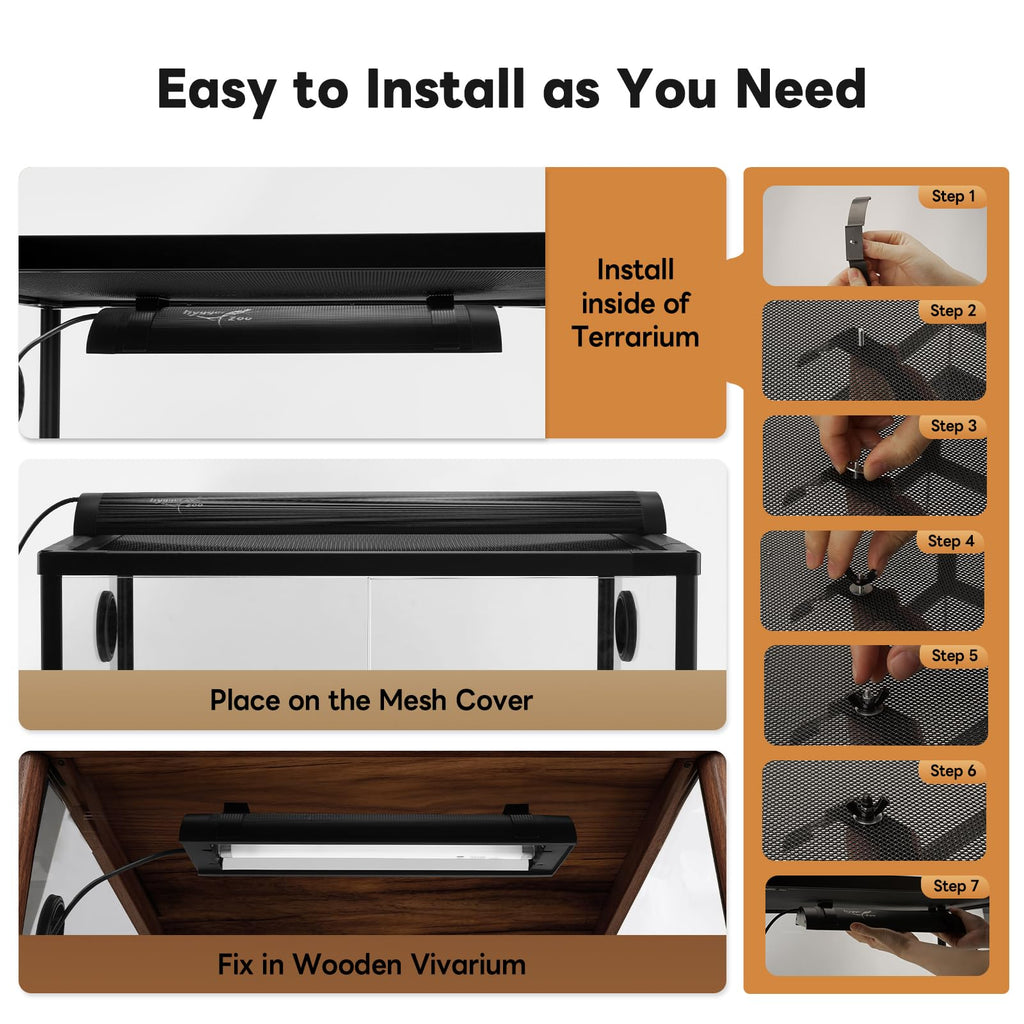 12 Inch UVB Reptile Light Fixture with Timer K8385