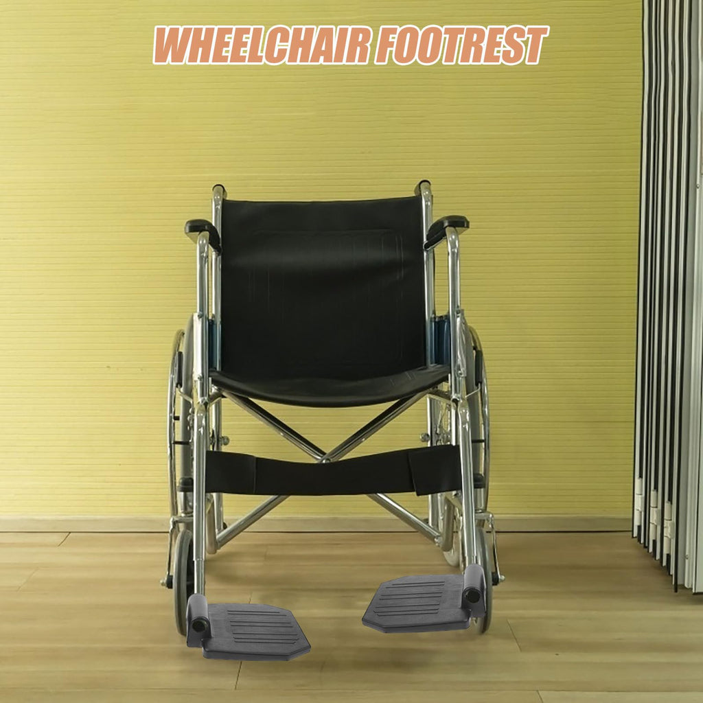2pcs Heavy Duty Wheelchair Footrest Pedal Replacement Footplates with Leg Pads Y18533