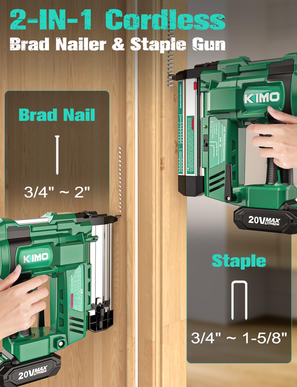 18 Gauge Cordless Brad Nailer and Stapler with Battery I709938