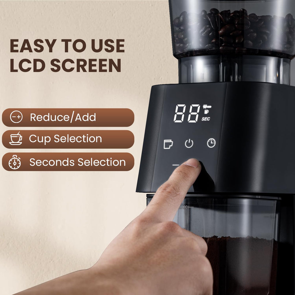 Electric Conical Burr Coffee Grinder, 30 Grind Settings, Black L33442