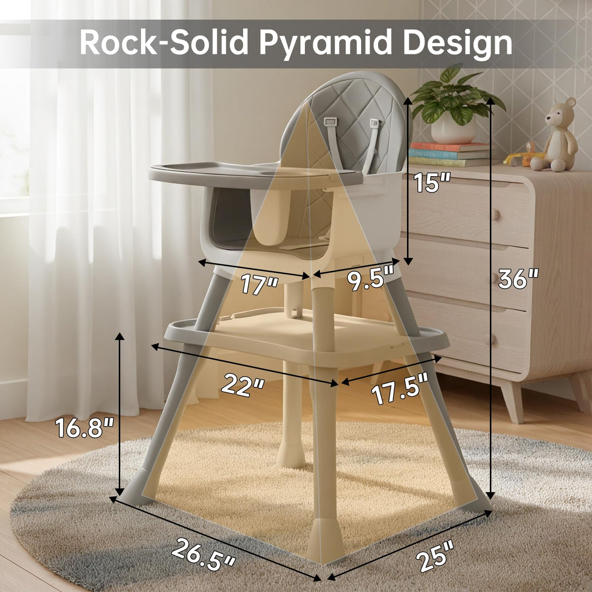 6-in-1 Convertible Baby Highchair D346