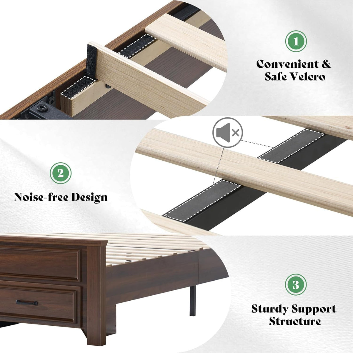 52.2" Full Size Farmhouse Bed Frame with Headboard Y542393