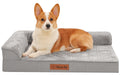 Memory Foam Orthopedic Dog Bed with Removable Waterproof Cover, 35x23 Inches, Light Grey E447