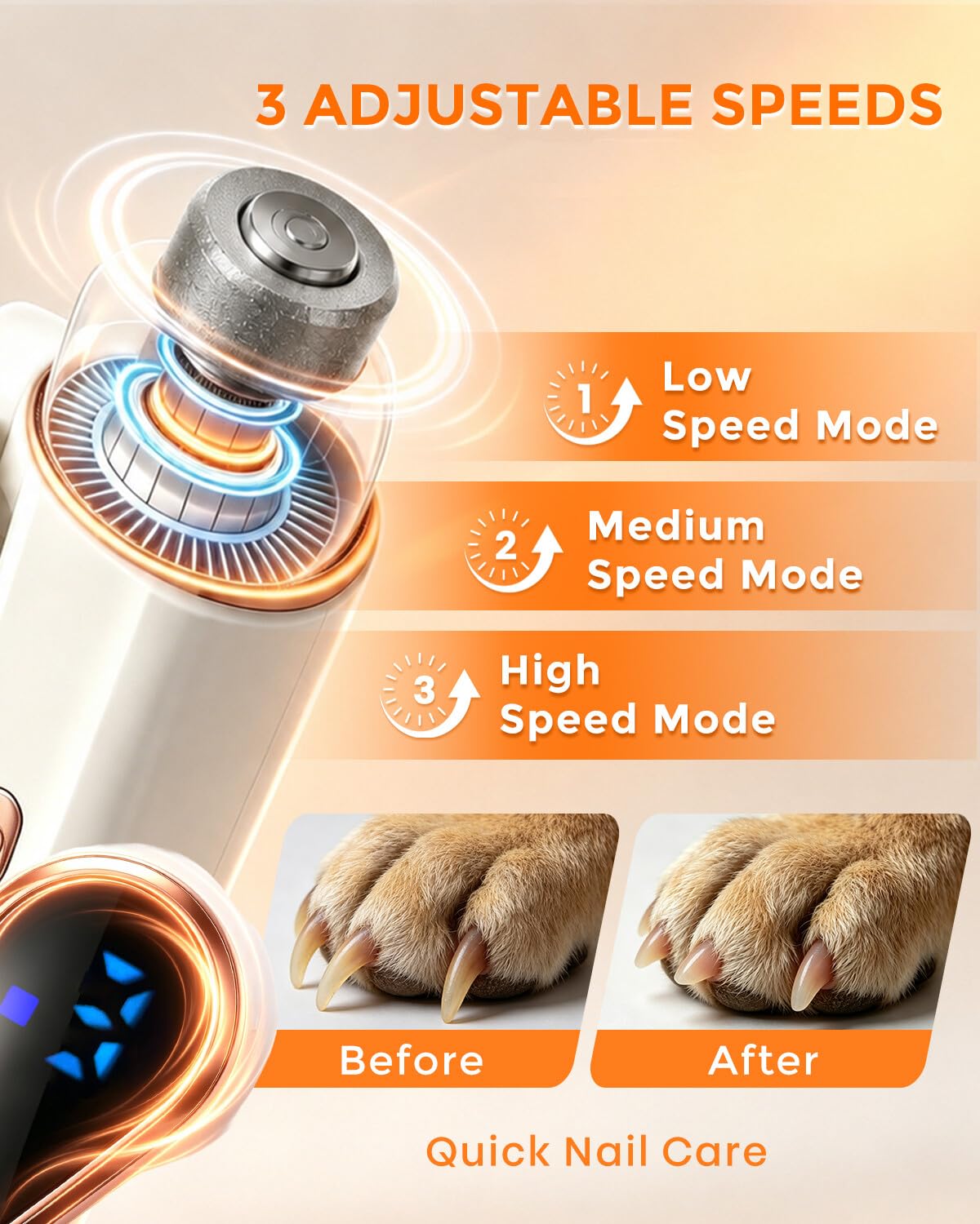 2-in-1 Dog Nail Clippers & Cat Grinder with Dual LED Lights U169