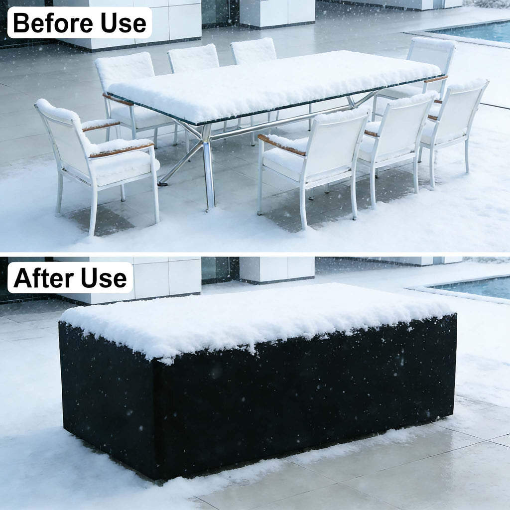 Black Waterproof Oxford Patio Furniture Cover U313782