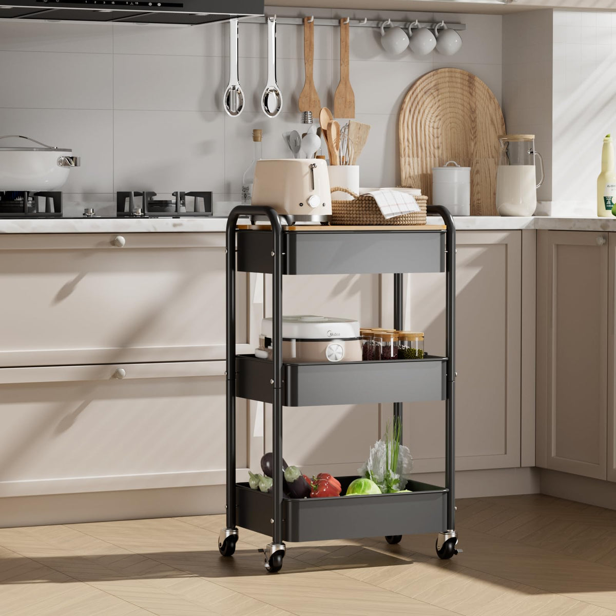 3-Tier Rolling Metal Utility Cart U165484