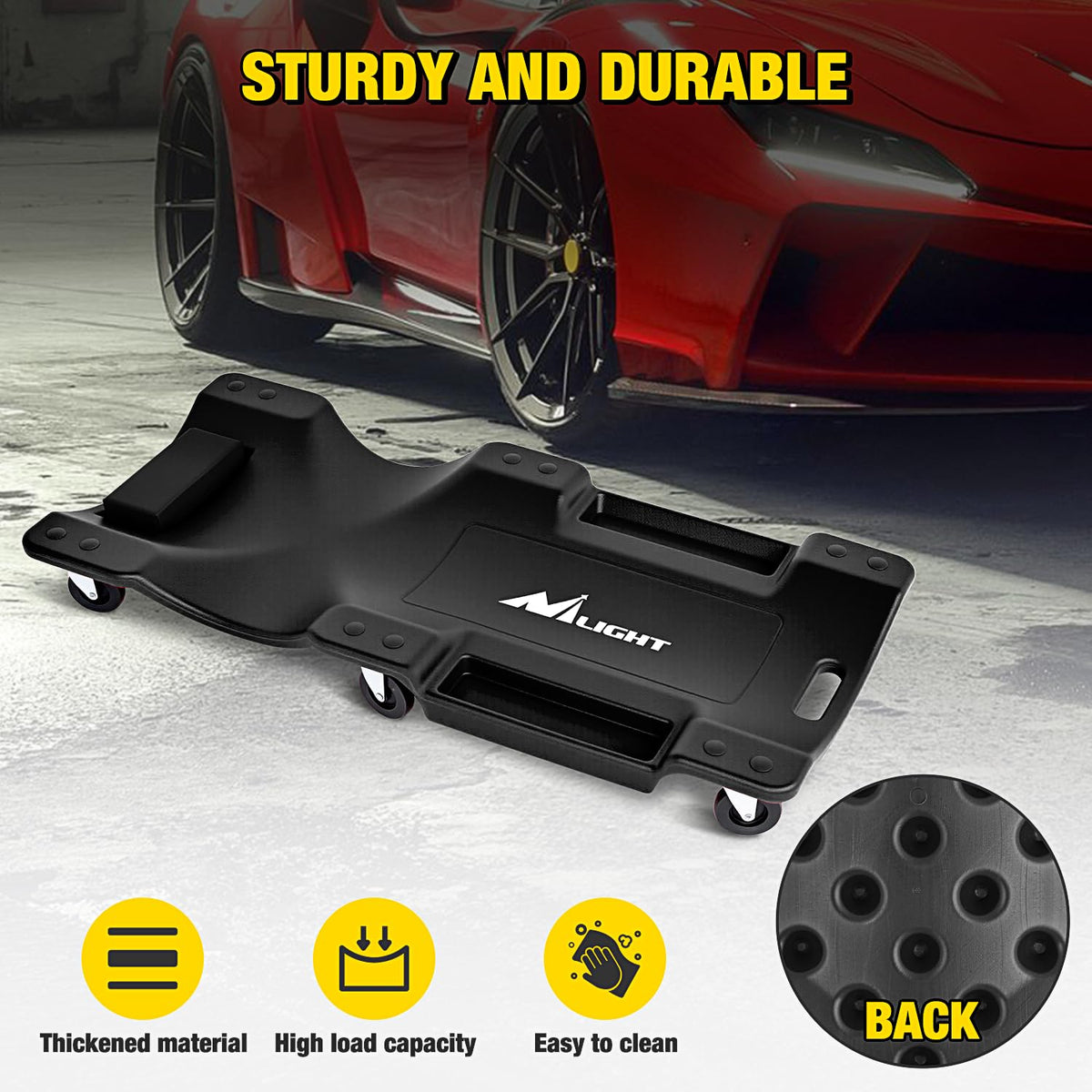 40" Mechanic Plastic Creeper with Padded Headrest Y879