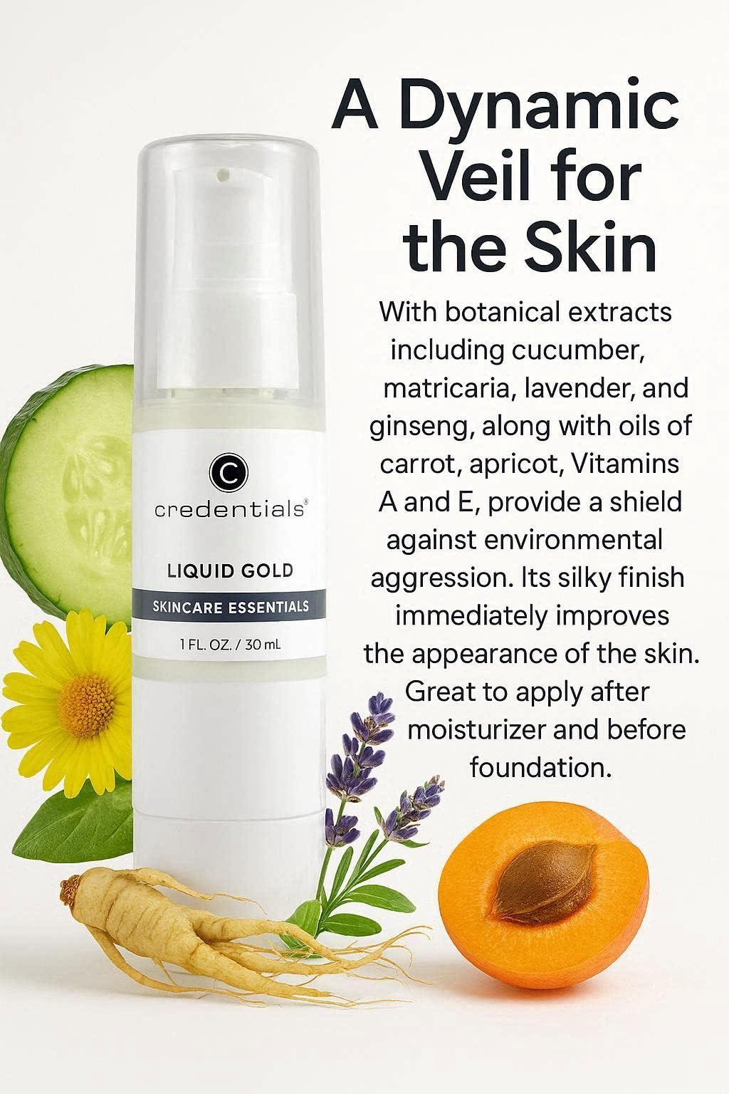 Liquid Gold Serum with Carrot Oil & Vitamin A 1 oz. F717724
