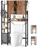 Over The Toilet Storage Cabinet with Doors, 7 Tier Bathroom Organizer with Adjustable Shelf K62426