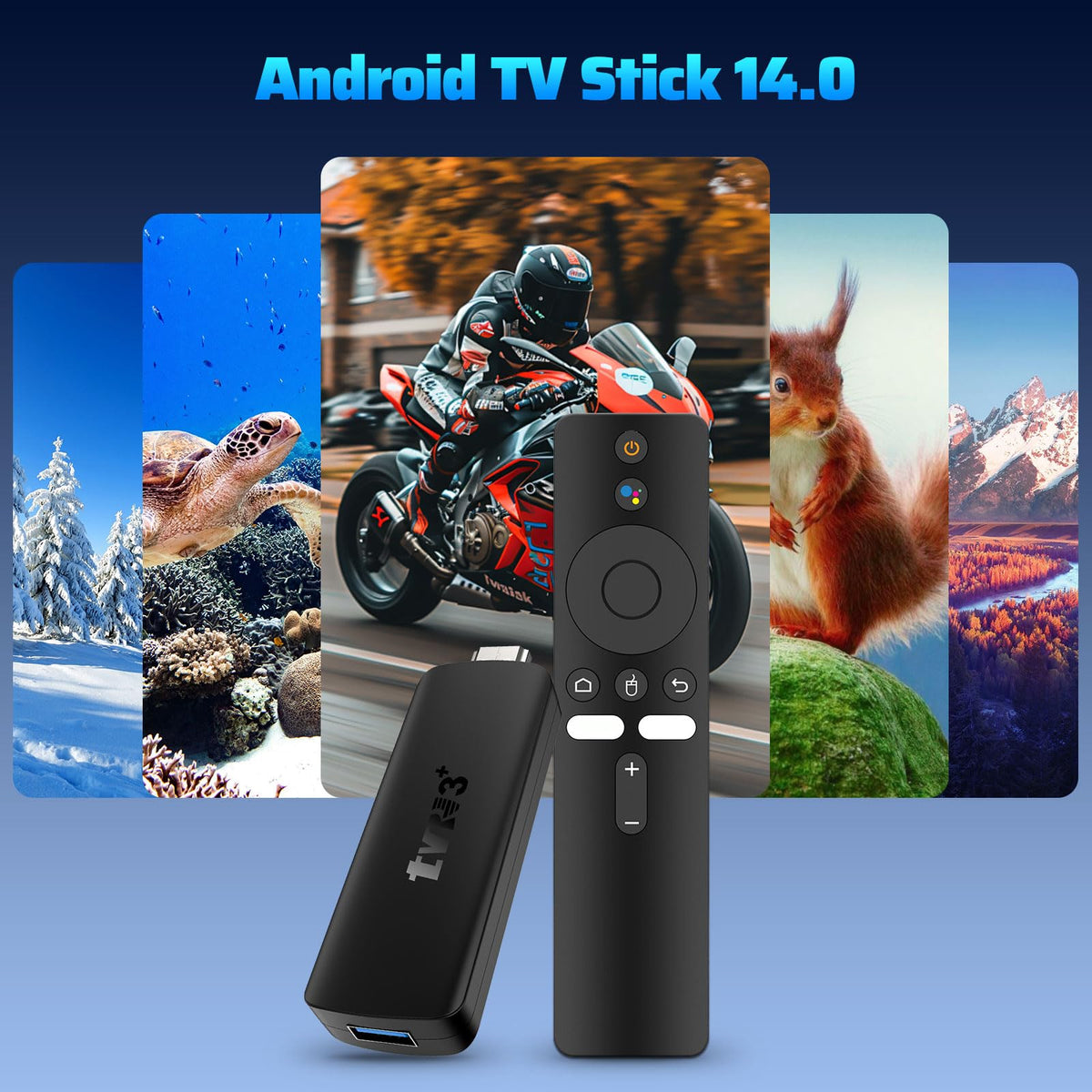 Android 14.0 TV Stick 2GB RAM 16GB ROM 4K WiFi 6 T65070