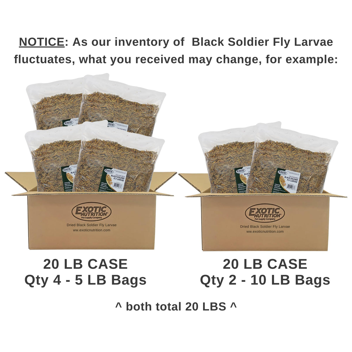 20 LB Dried Black Soldier Fly Larvae R741
