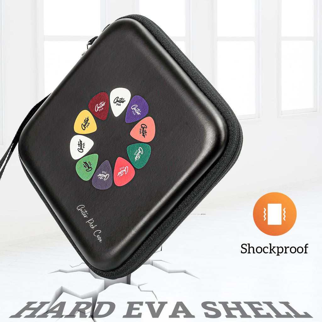 Black Guitar Pick Case Holds 84 pcs Picks R9791