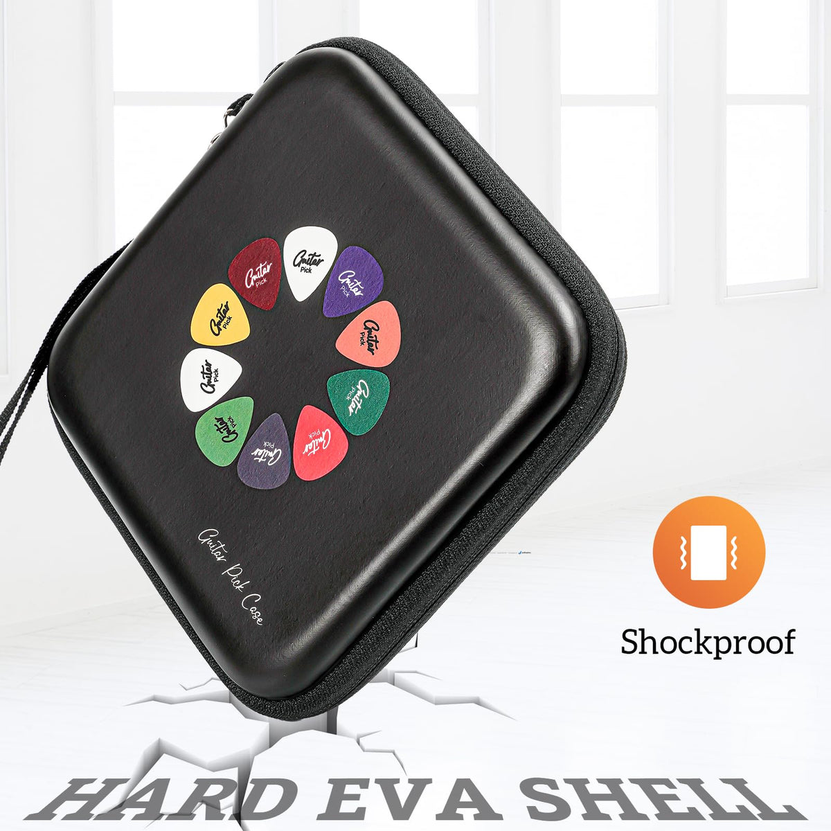 Black Guitar Pick Case Holds 84 pcs Picks R9791