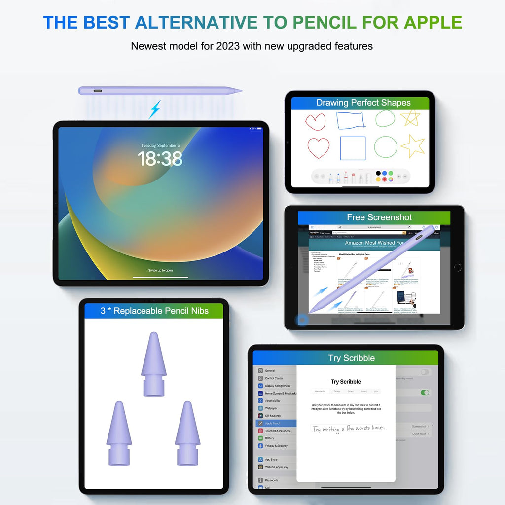 Magnetic Wireless Charging Pencil 2nd Gen Purple A9765