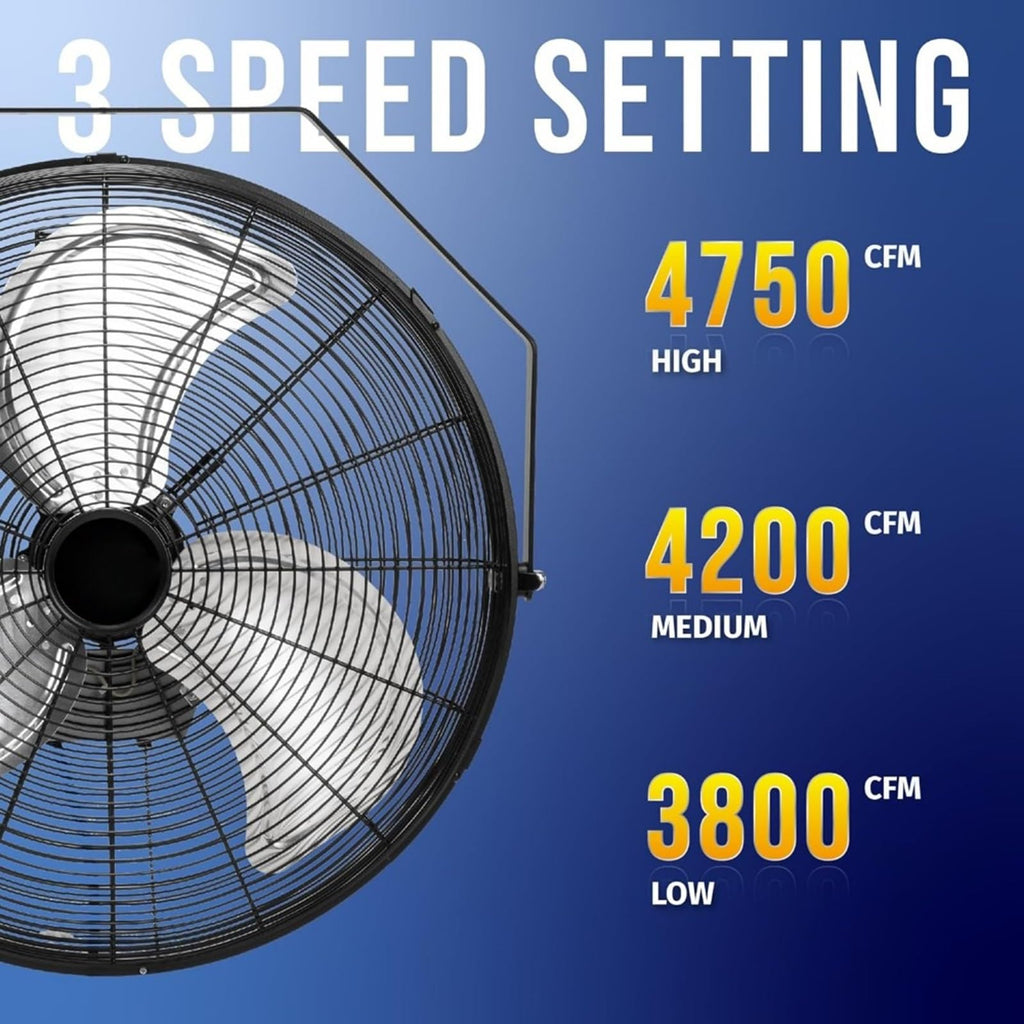 20 Inch 3 Speed Metal Floor Fan W54411