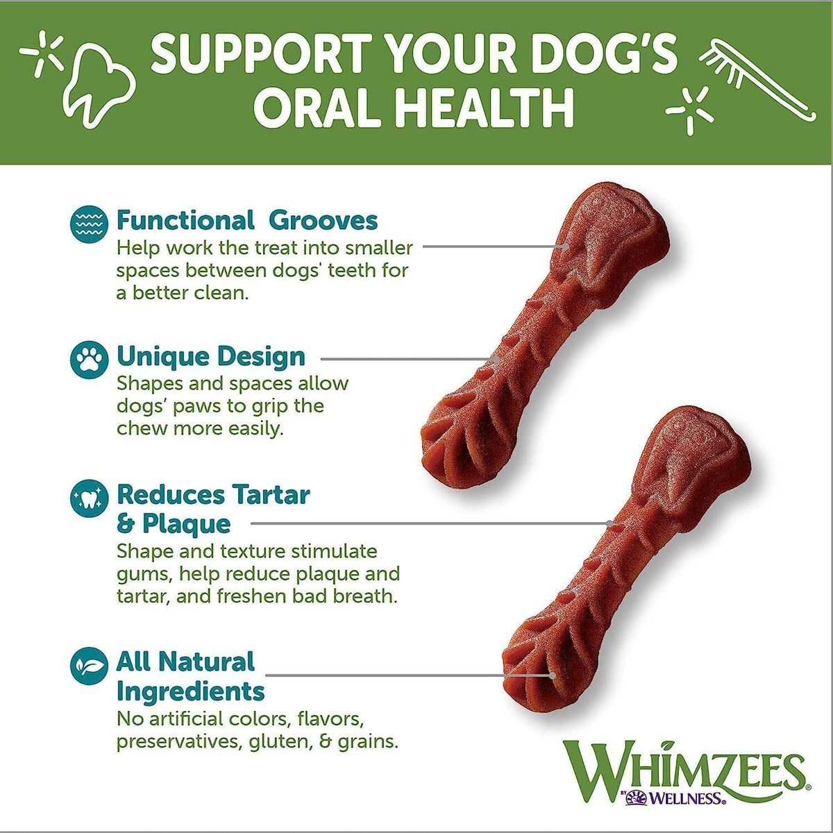 Natural Grain-Free Dental Dog Treats Variety Pack Z86692