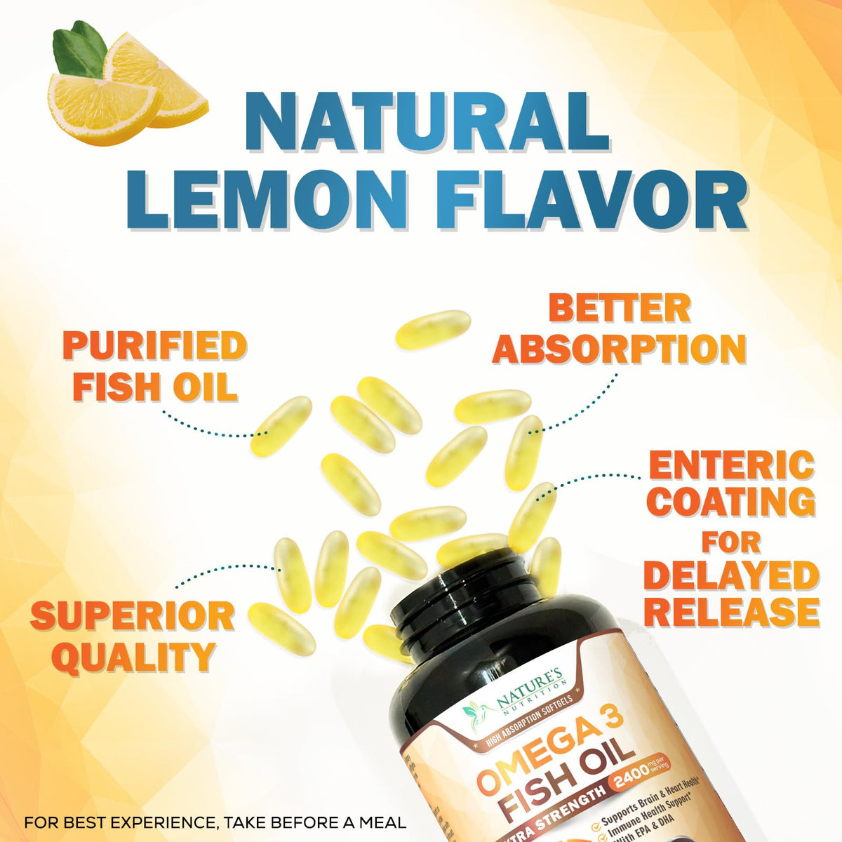 Omega 3 Fish Oil 2400mg Softgels P51397