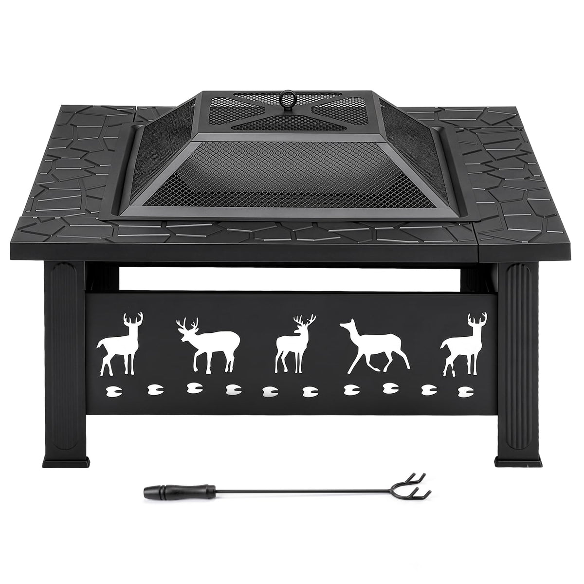 32 Inch Square Outdoor Fire Pit Table L617