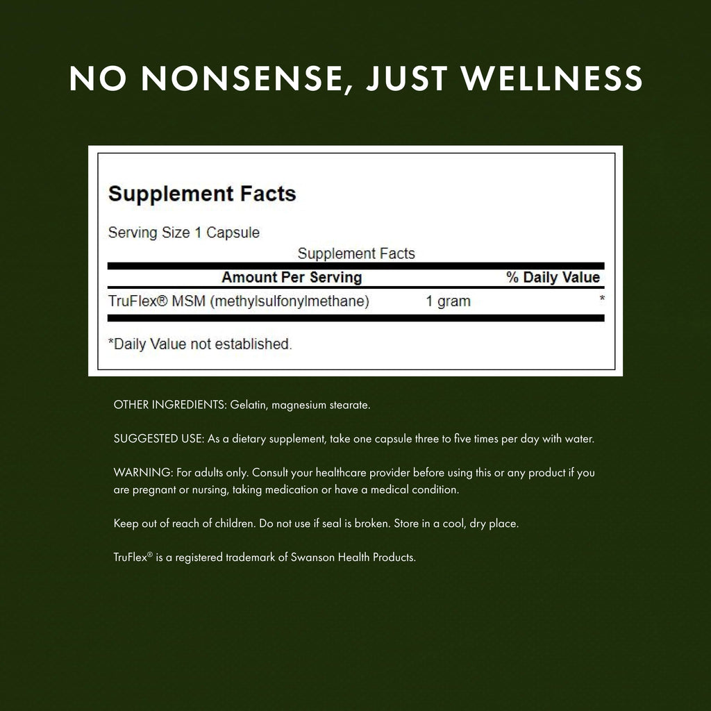 MSM Joint Health Supplement, 1000 mg, 240 Capsules P227205