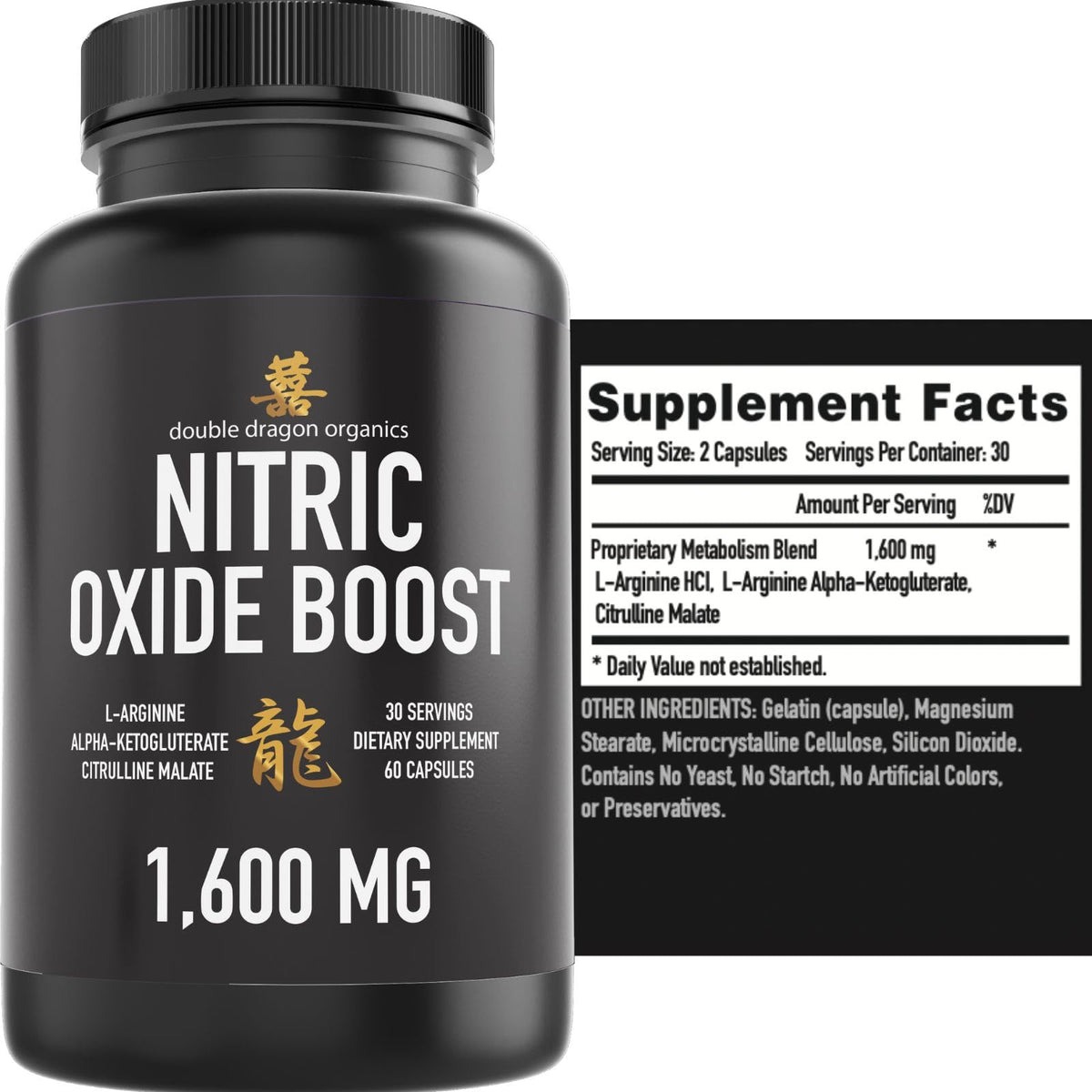 Nitric Oxide Booster Supplement 1600mg 60 Count C306
