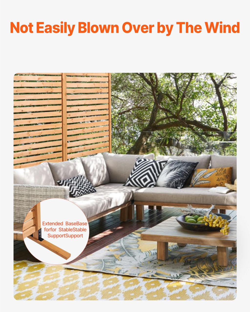 Wooden Privacy Screen 36" W x 73" H I3901