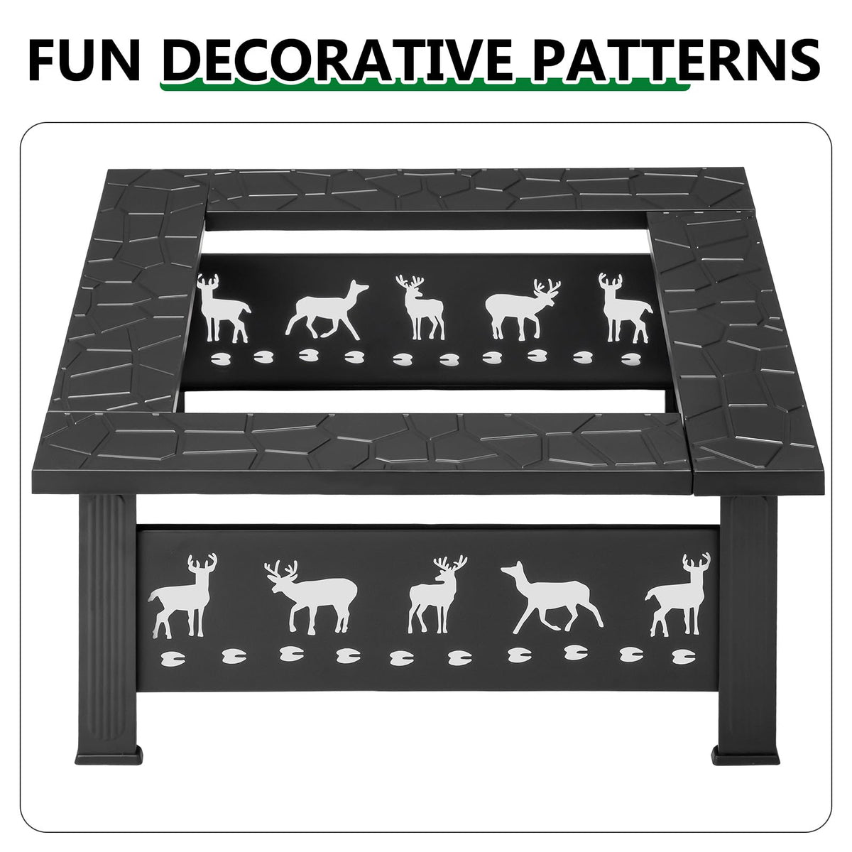 32 Inch Square Outdoor Fire Pit Table L617