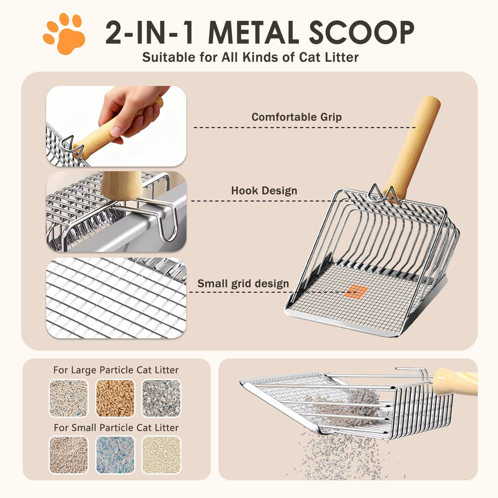 Stainless Steel High Sided Litter Box with Scoop O724479