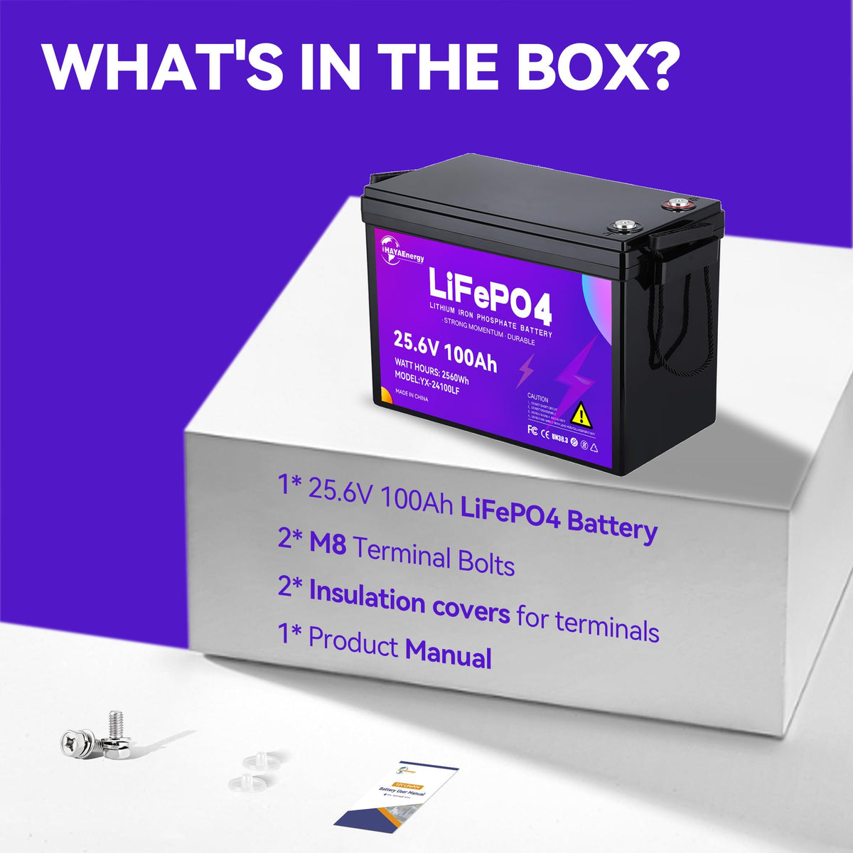 24v 100ah LiFePO4 Lithium Battery with 100A BMS M776