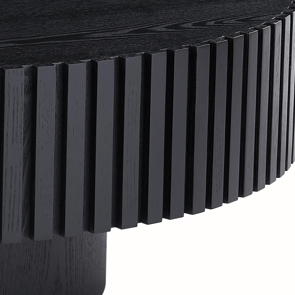 Matt Black Round Nesting Wood Coffee Table X182243