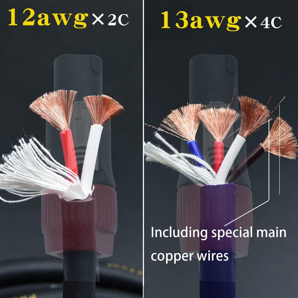 Heavy Duty 2Pack Speakon to Speakon Male Speaker Wire Cable 12awg 15ft E891044