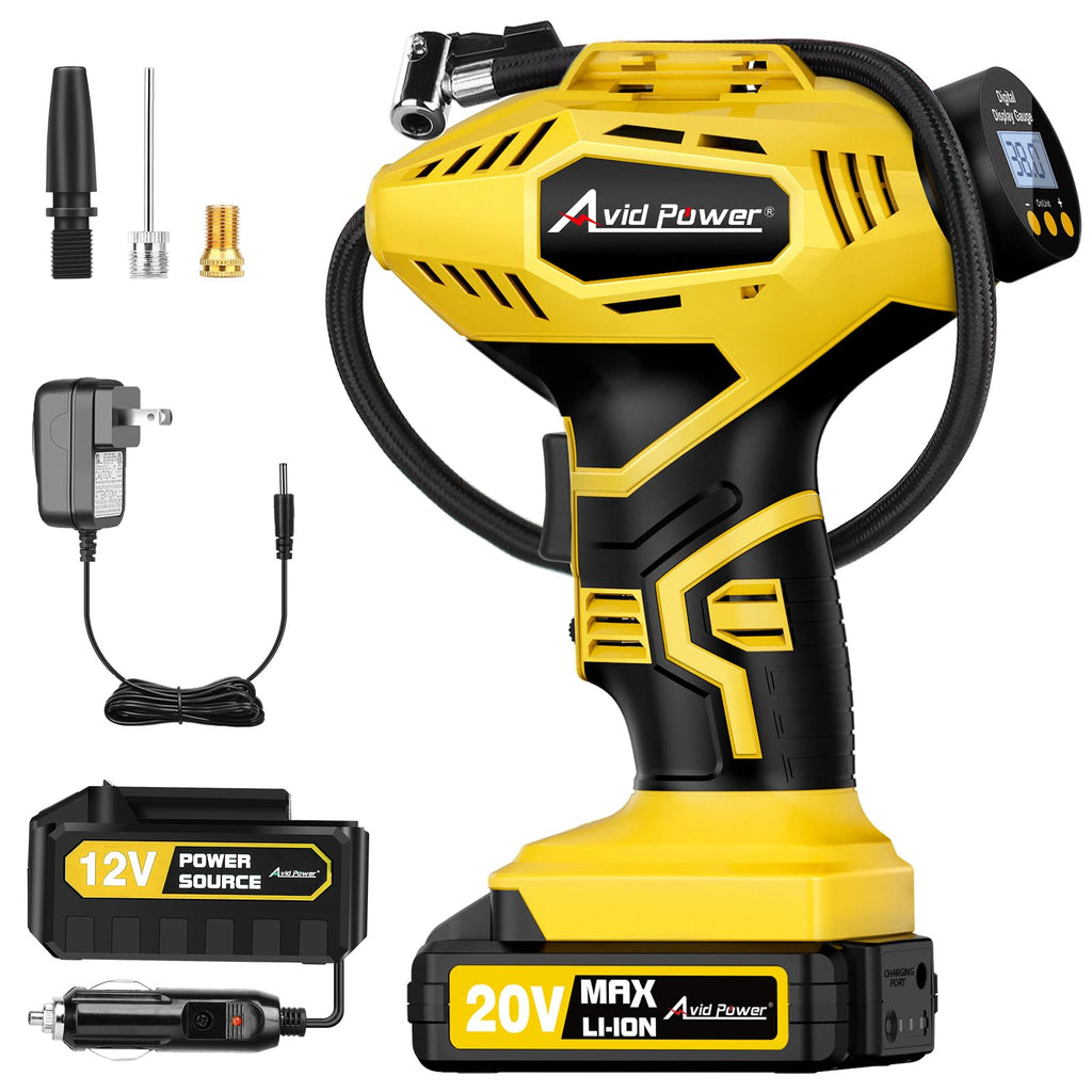 20V Cordless Tire Inflator Portable Air Compressor B803