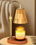 Candle Warmer Lamp with Timer Dimmer, Height Adjustable Wax Melt Warmer with 2 Bulbs, Gold Q2264