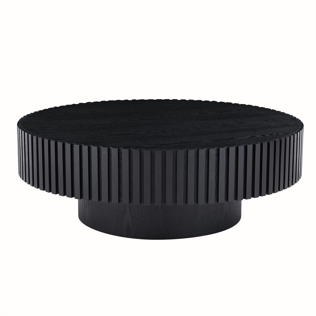 Matt Black Round Nesting Wood Coffee Table X182243